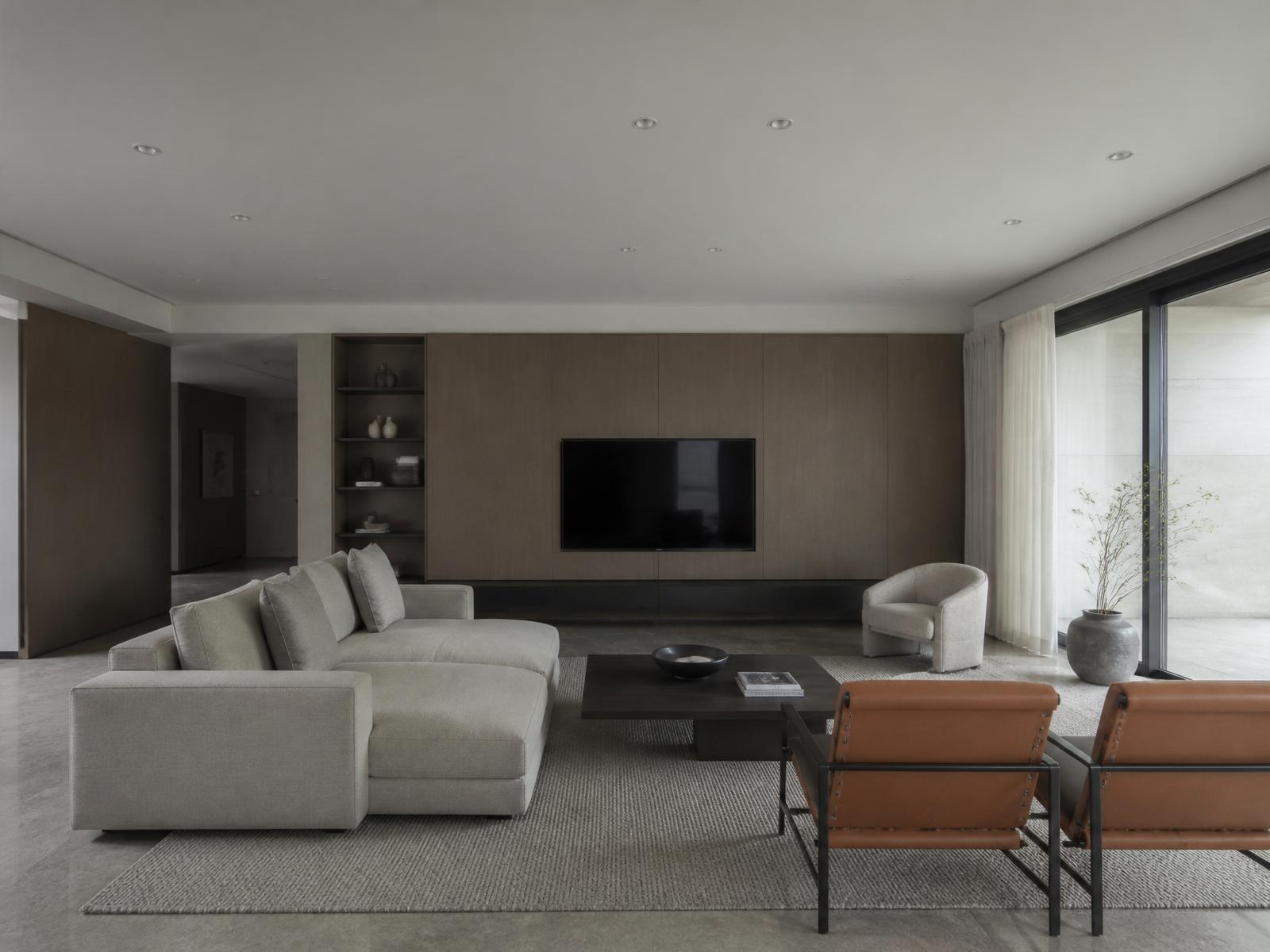 Living room before AI lighting
